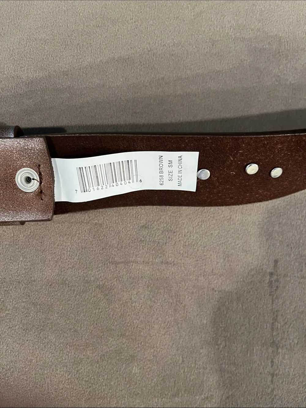 Rhinestone 'CRUE' Brown Leather Studded Belt